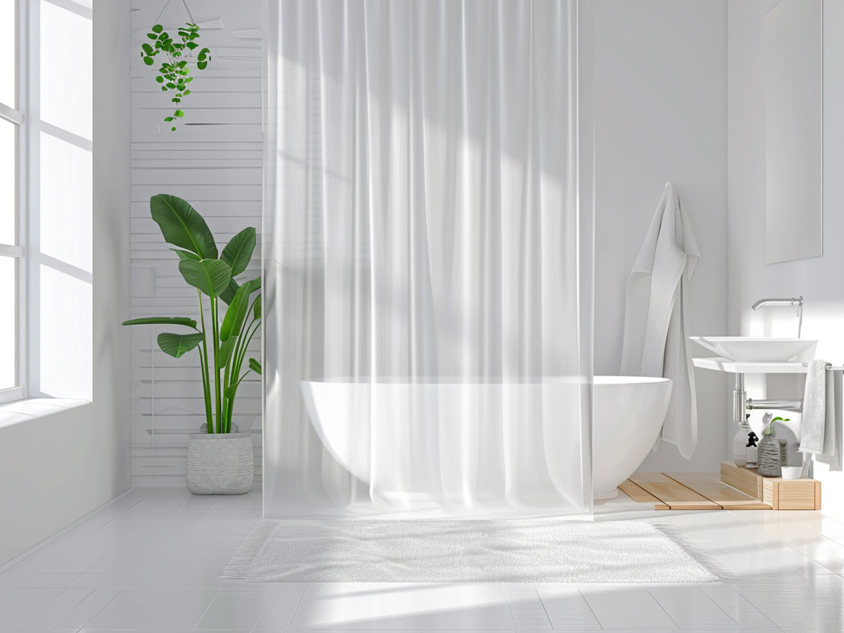 Use a Clear Shower Curtain