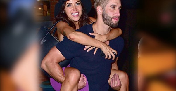 Shawn gives Kaitlyn a piggyback ride