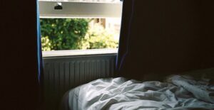 The corner of a dorm room.