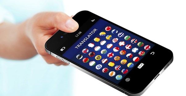 Translator app opened on an iphone
