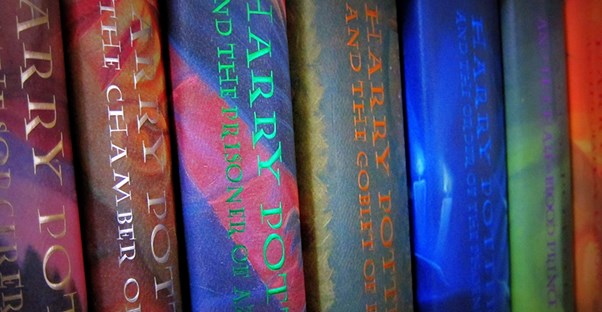 Spines of the Harry Potter books