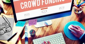 Person setting up a crowdfunding campaign