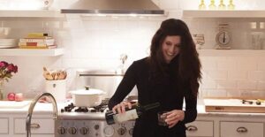 Vegan, Kate Taylor, in the kitchen.