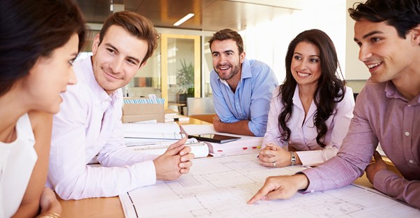 Economics majors meet for a group project
