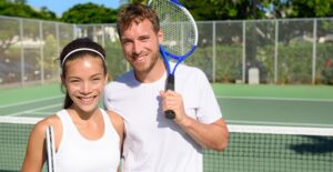 Two wealthy people enjoy their health