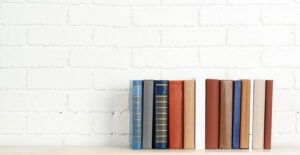 Books on a shelf