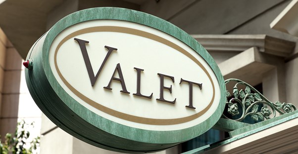 Sign for valet parking