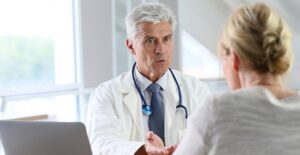 A doctor treats polyps