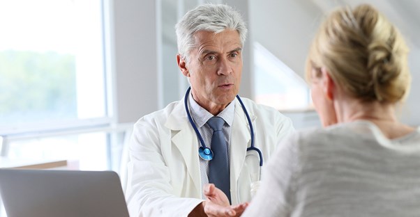 A doctor treats polyps