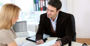 Woman meeting with her bankruptcy lawyer