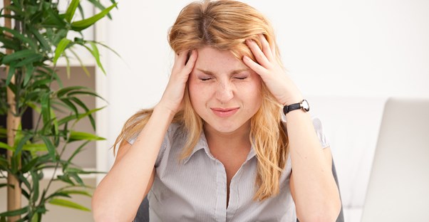 A woman with pms