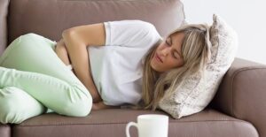 A woman with pms