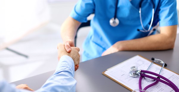 A doctor and patient discuss arrhythmias
