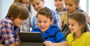 kids being educated with games