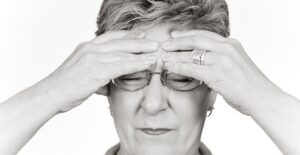 A man with nasal congestion