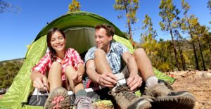 Couple on a camping trip