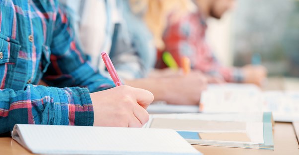 Students take the GRE