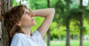 A woman dealing with menopause