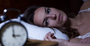 A woman struggles with mental health