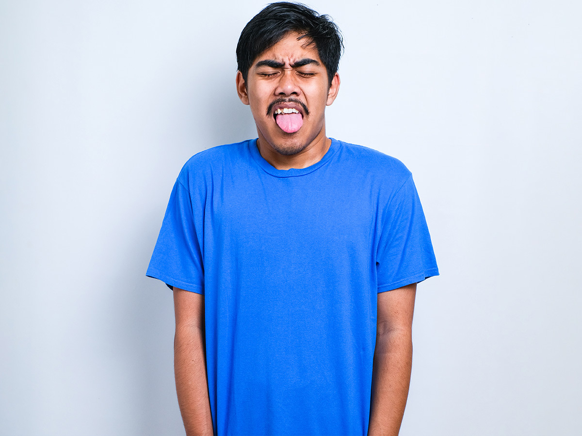 When you gag because of a tongue depressor