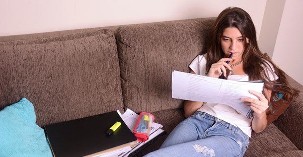 A young student applies for scholarships