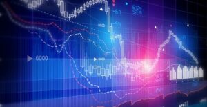 A computer screen analyzing stock prices